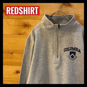 【REDSHIRT】コロンビア大学 カレッジロゴ ハーフジップ スウェット ワンポイント アメリカ古着