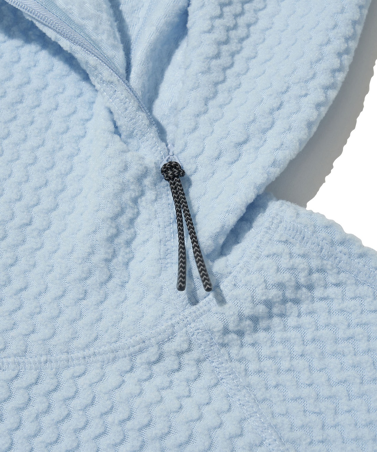 CALORA FLEECE HOODED PULLOVER_SKY BLUE