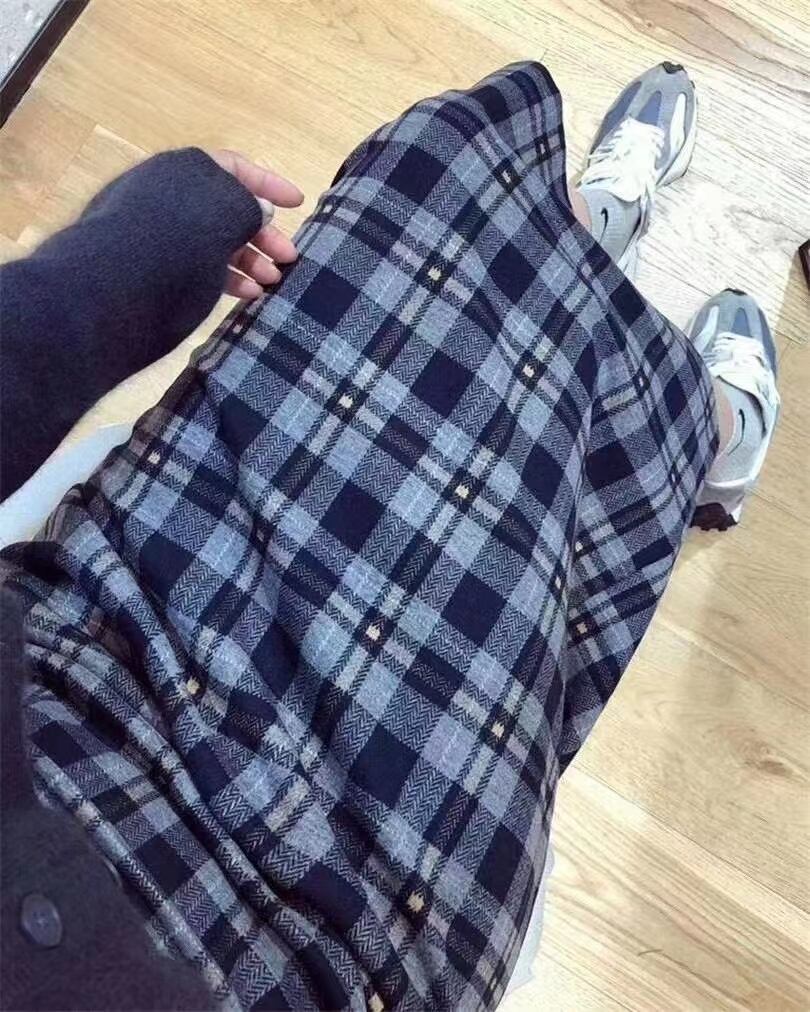 チェック柄タイトスカート　AJ11352-9228