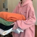 【最安値に挑戦】ジップ韓国 パーカー 裏起毛 オーバーサイズの韓国 パーカーワンピースゆったりミディアム丈コート春秋刺繍トップス 韓国 秋アウター 韓国 パーカー レディース