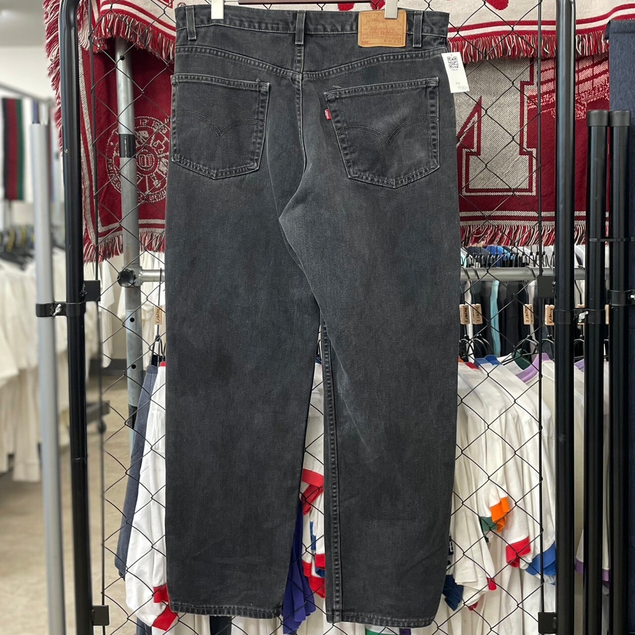 リーバイス Levi's 550 RELAXED FIT ブラックジーンズ テーパードデニムパンツ USA製 メンズw38 /taa002169