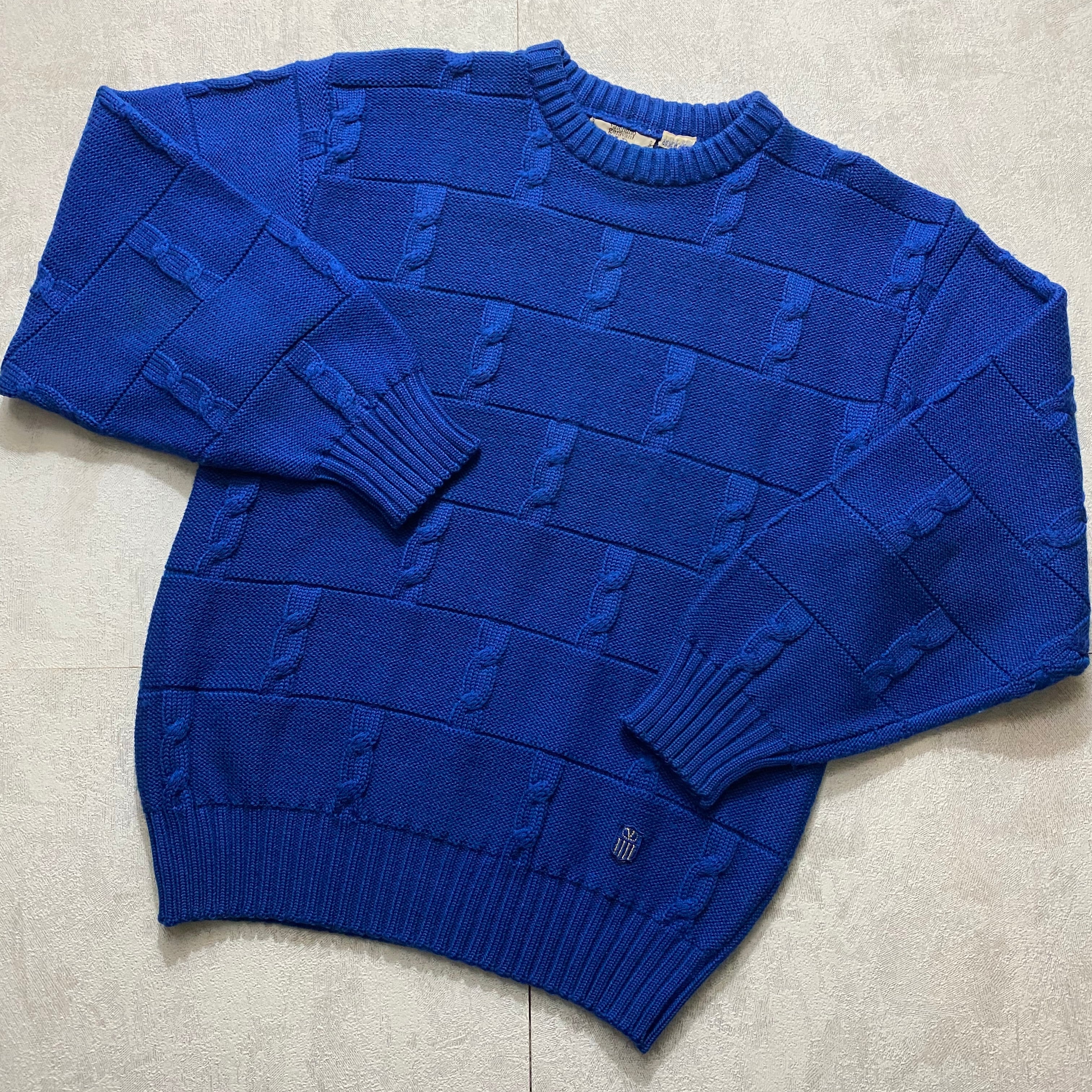 vintage VALENTINO blue color cable knit sweater | NOIR ONLINE