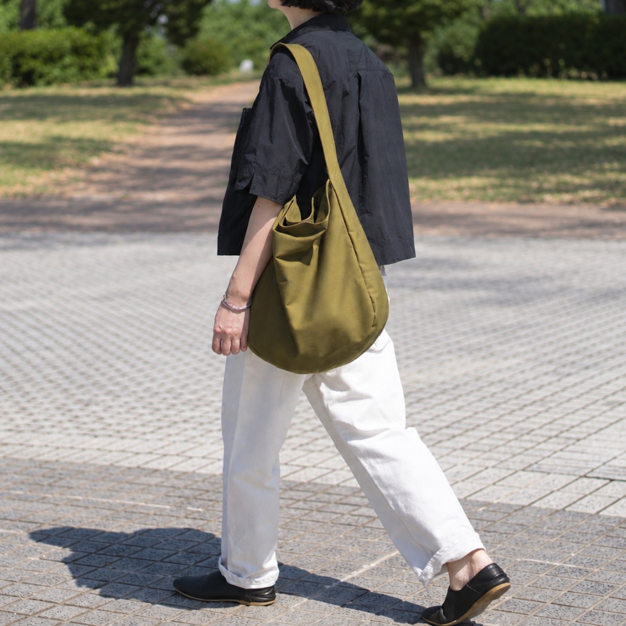 Cotton Hobo bag オリーブ