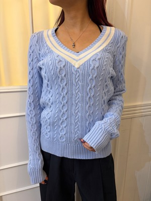 Ralph Lauren / vintage right blue long sleeve knit. (O)