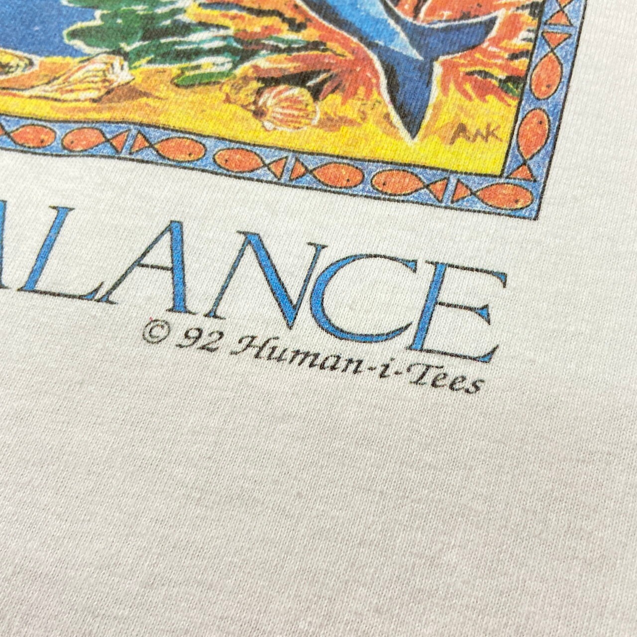90年代 USA製 Human-i-Tees イルカ アニマル メッセージ プリント T 