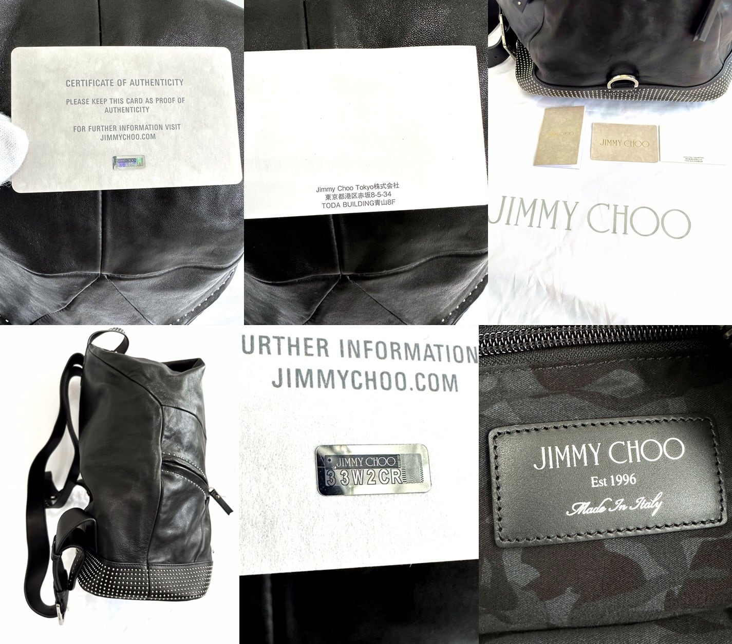 JIMMY CHOO ジミーチュウ FITZROY フィッツロイ ドットスタッズ バック