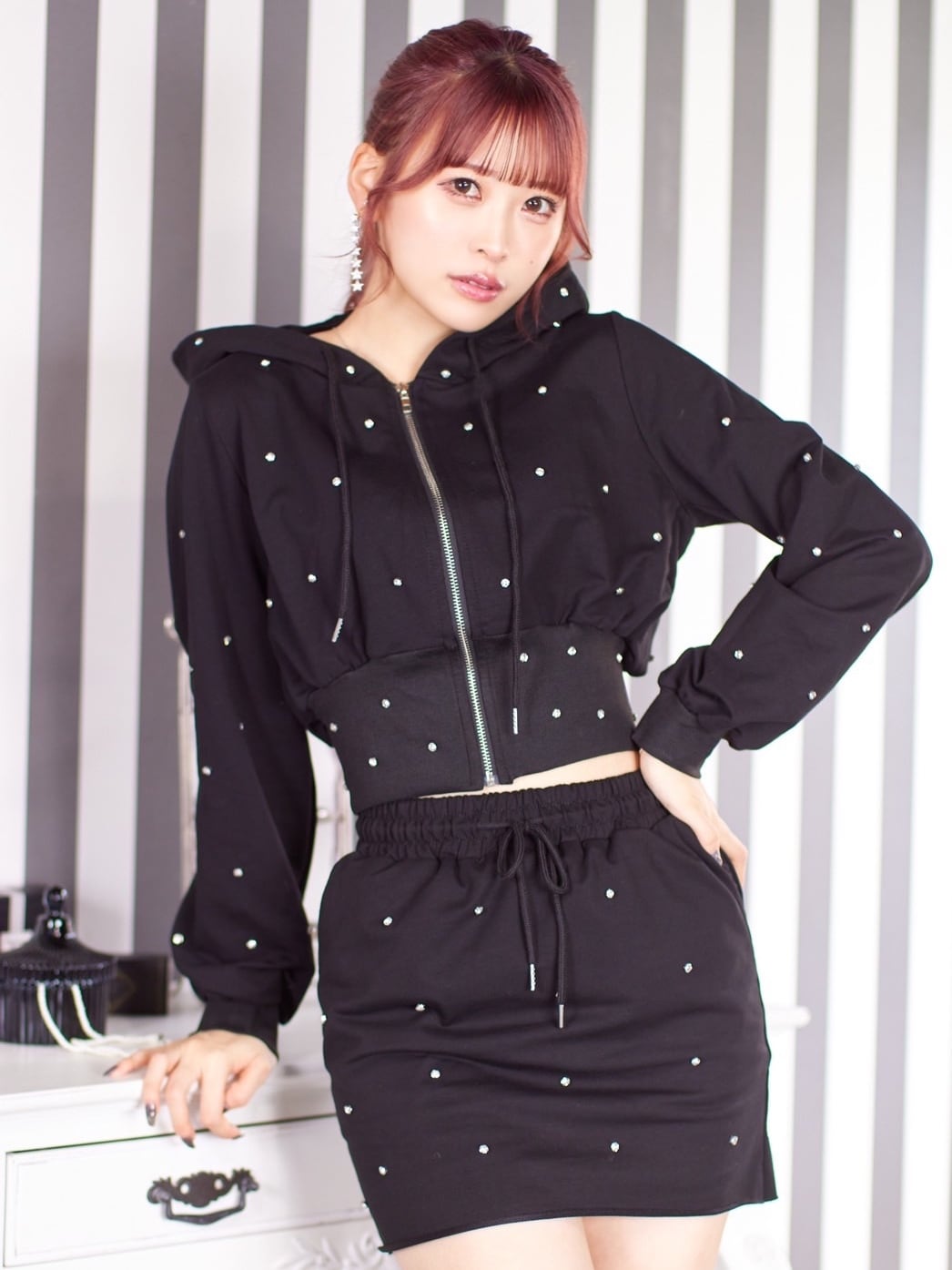 美品 / 甘 大人気即完売レア品 Rady キラキラ ビジュー セットアップ 