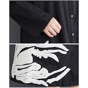 抽象柄 ロング シャツワンピース 00175