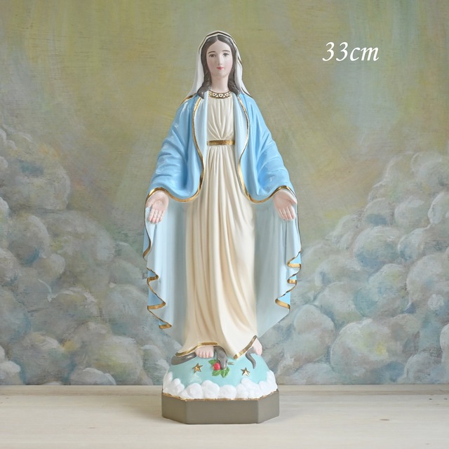無原罪の聖母像【33cm】室内用パステルカラー仕上げ