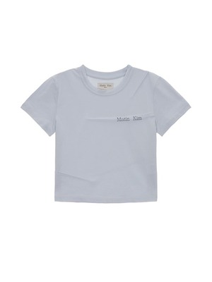 [MATIN KIM] SLIT PINTUCK POINT CROP TOP IN BLUE