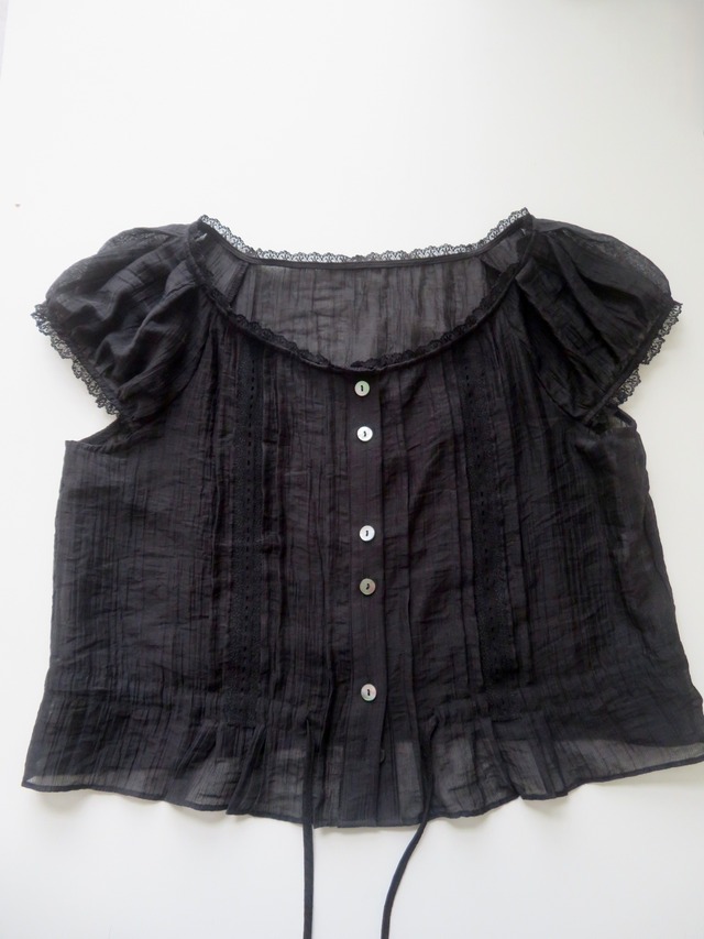 (即納) miel / Clara blouse  -black-