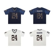 VINTAGE ストリート カモフラージュ24Vネック スポーツTシャツ T2173