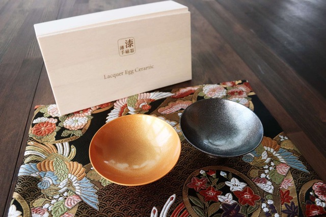 『漆薄手磁器』 『Lacquered Egg Ceramic』 『マグカップペア』*陶胎漆器 マグカップ セット 贈り物 日本酒 乾杯 記念 ギフト プレゼント お祝い 敬老の日