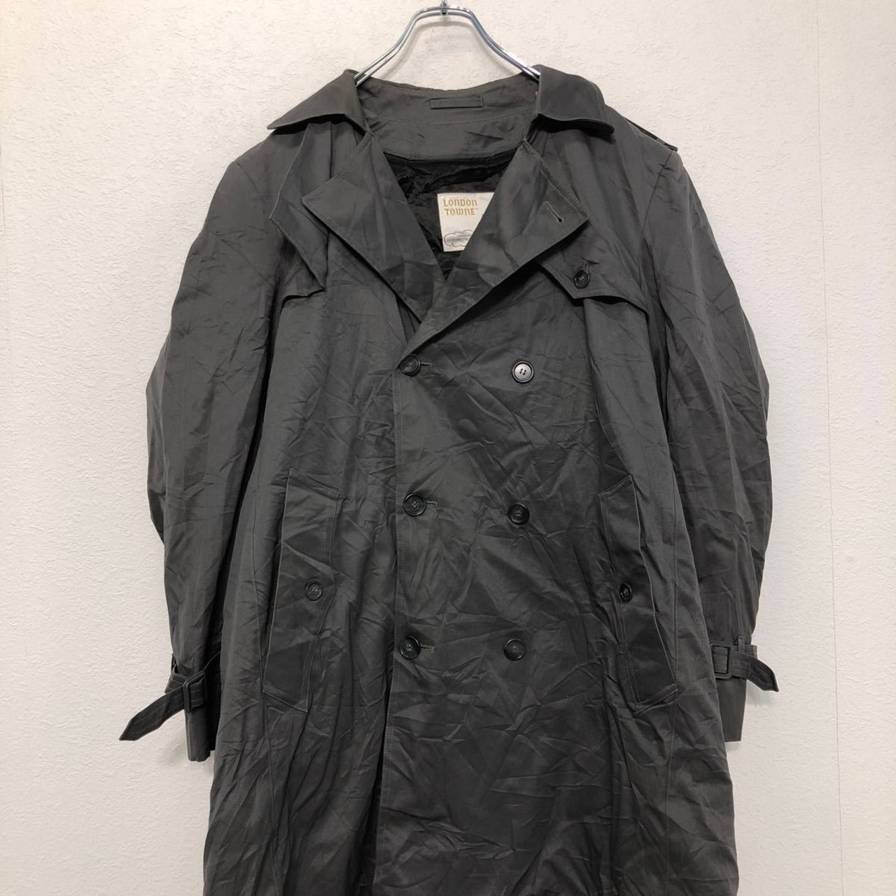 LONDON FOG トレンチ コート 42 XL～ グレー ロンドンフォグ ロング 