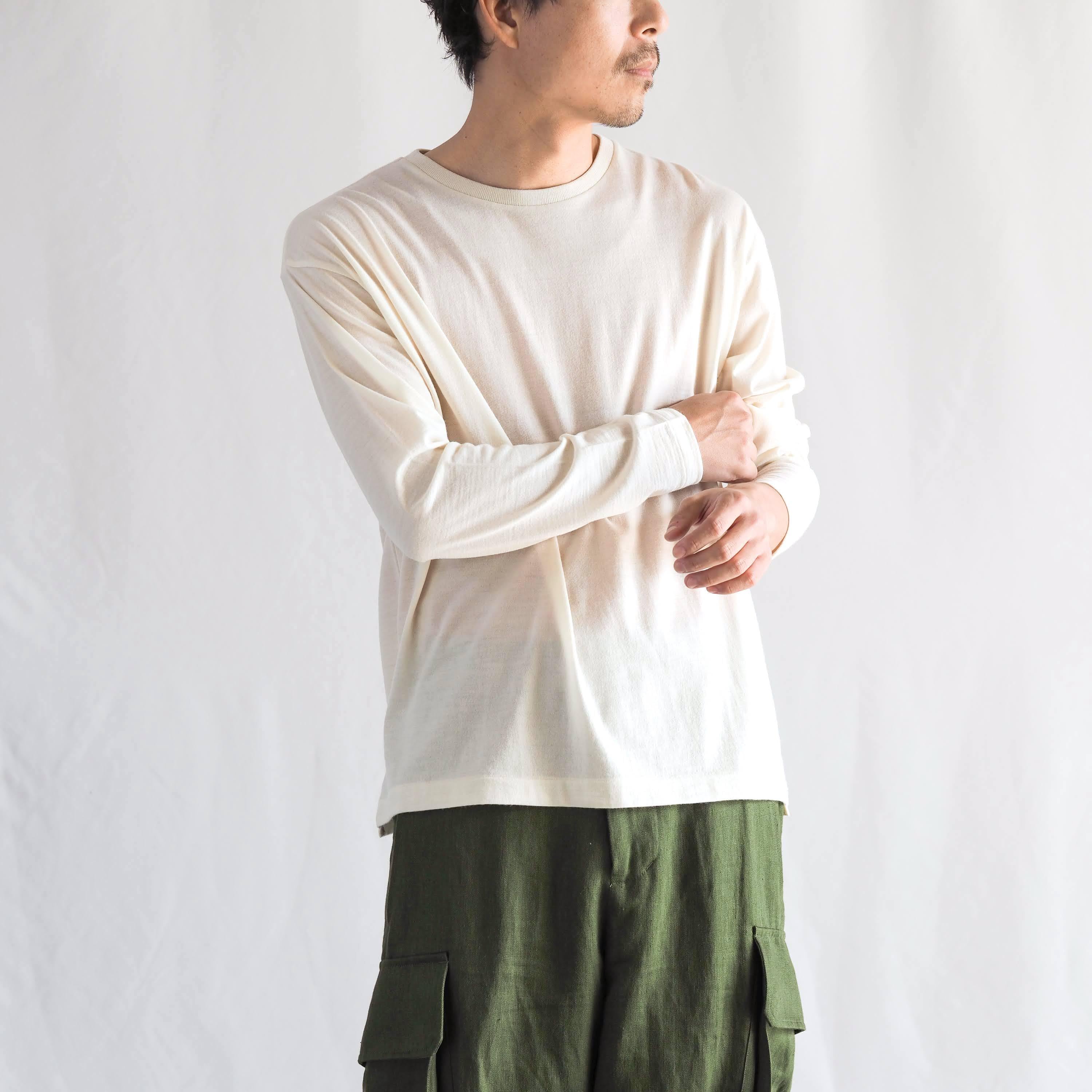 羊毛Tシャツ ロングスリーブ【ひつじ】iti-11 | 糸と色
