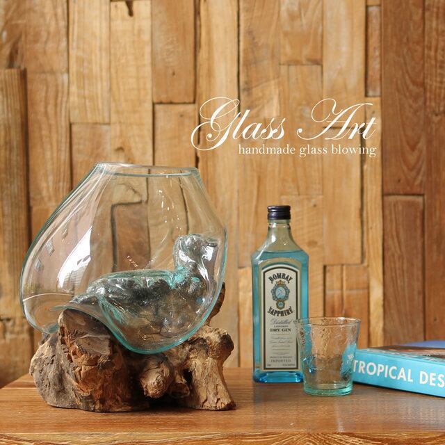 吹きガラスと木のオブジェ ｌ ベタ や メダカ の飼育にも オシャレな水槽 アソート Cita Cita