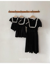 〖取寄〗韓国子供服 / 26winter / monbebe / アンナベルベットワンピース / キッズ *S~XL*