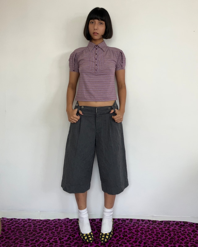 cotton linen cropped pants