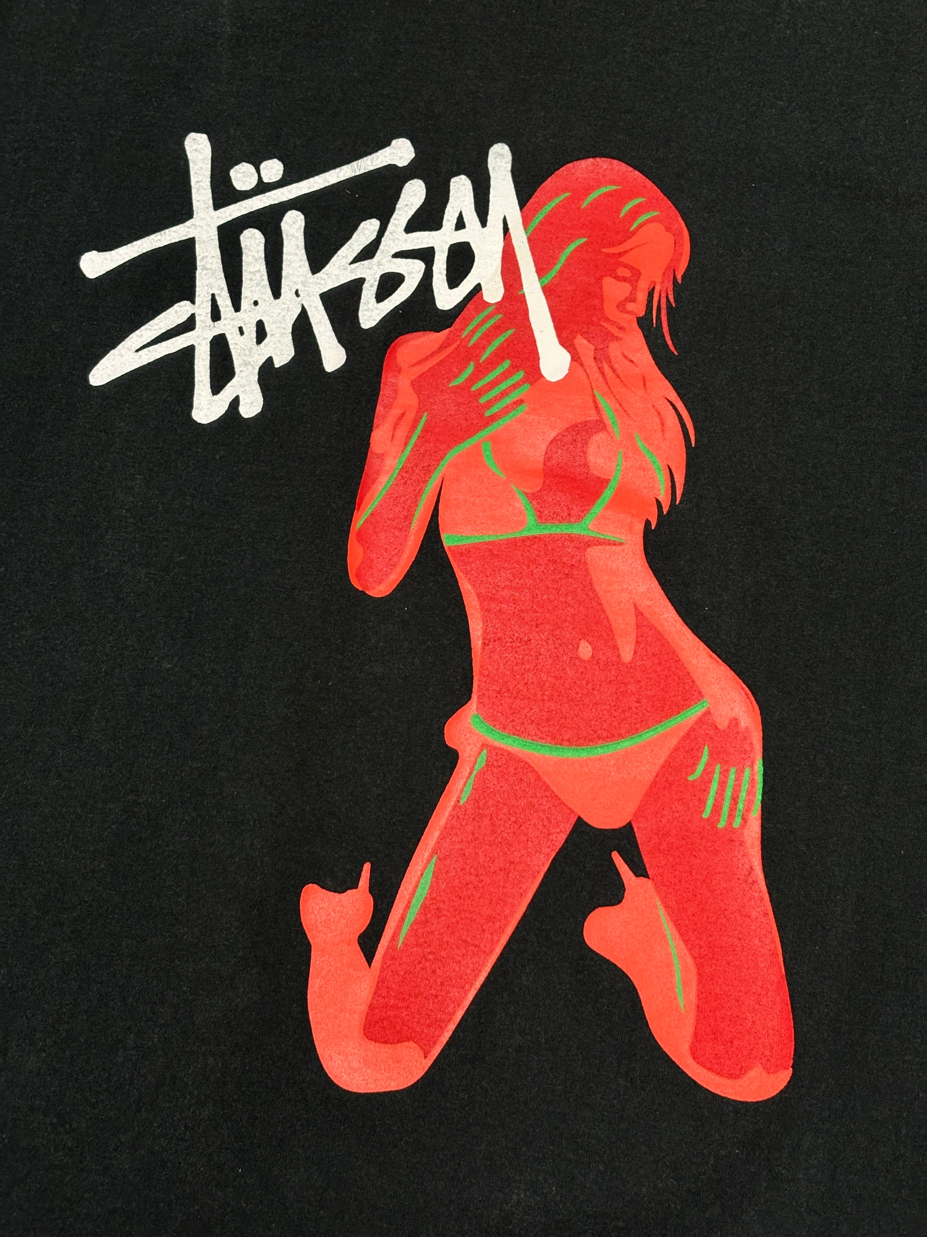 00s OLD STUSSY × NEXUS7/Logo print Tee/紺タグ/M/ロゴプリントT/T