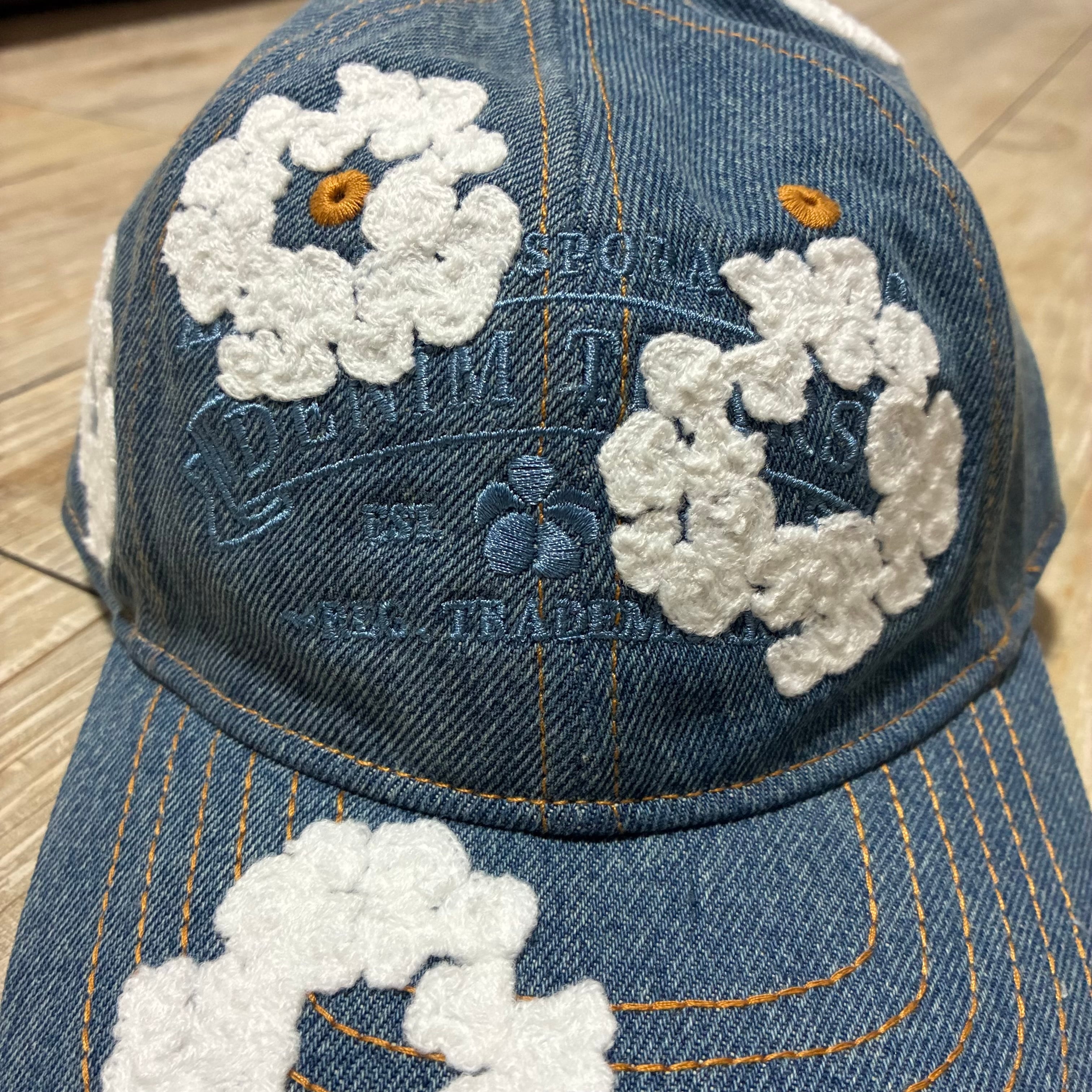 【超激レア】Denim Tears ラインストーン キャップ cap Denim Tears デニムティアーズ Denim Cotton Wreath Cap Light Wash