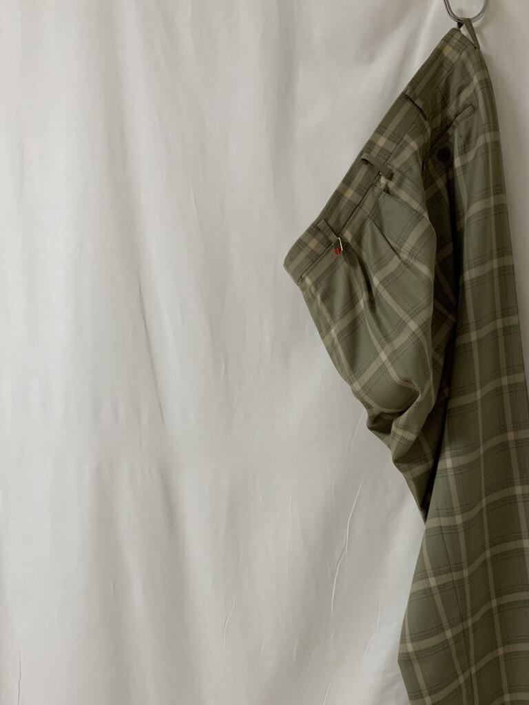 1980~90's Check Pattern Wide Tuck Slacks