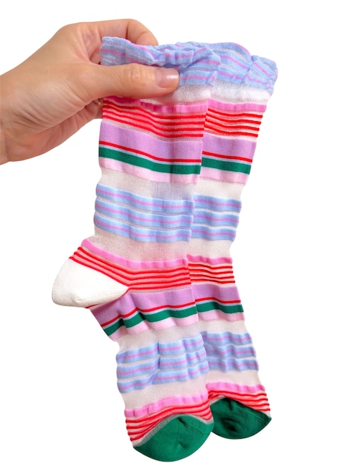 【solmu】 シースルーsocks（トラッドボーダー）