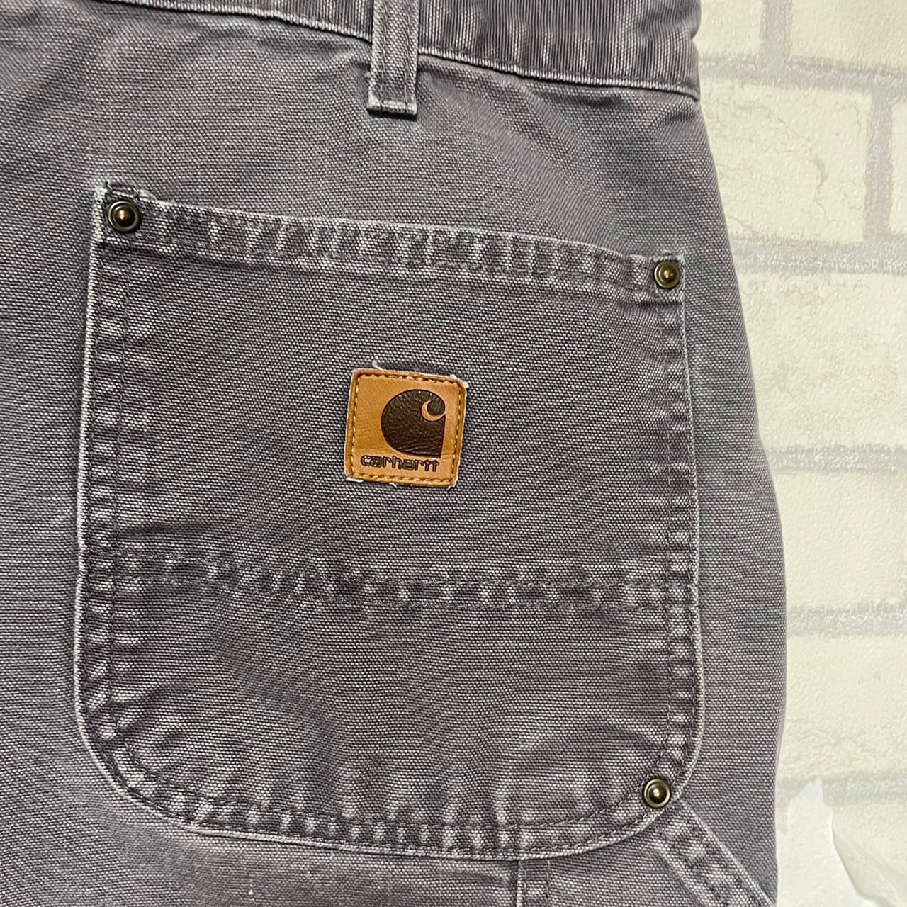 W38×L32】【ダブルニー】Carhartt ペインターパンツ コットン100% 革 