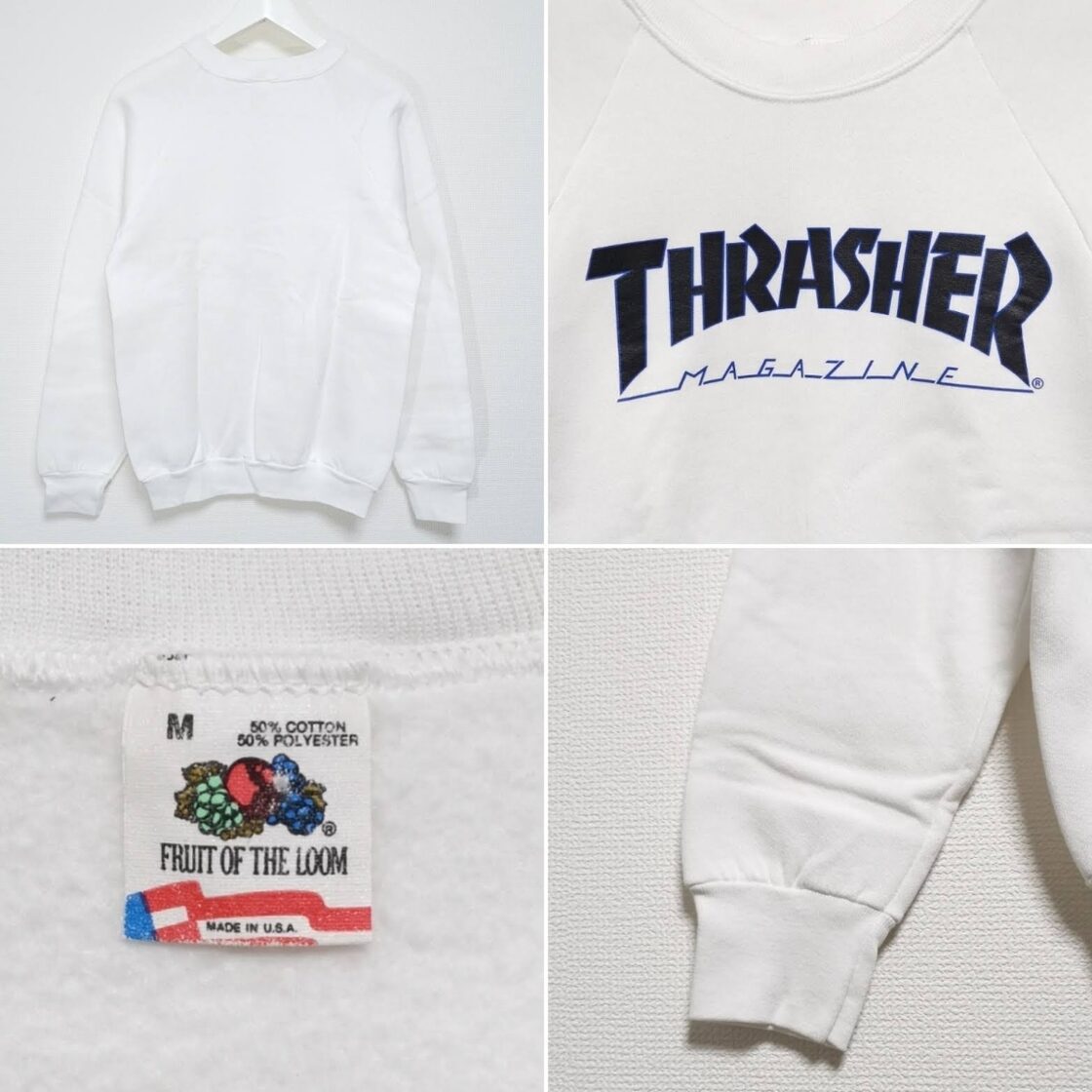 送料無料 M 80s THRASHER スウェット トレーナー FRUIT 白 USA製 | PAY ID