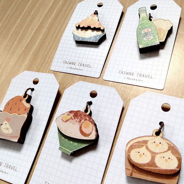 木製キーホルダー（台湾美食） | 猫式×台灣 台湾雑貨 猫雑貨の通販サイト