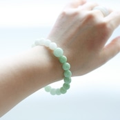 翡翠ブレスレット milky  gradation  A貨翡翠 jd_br1115