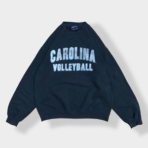 【MV SPORT】カレッジ ノースカロライナ大学 Carolina Volleyball アーチロゴ バレーボール プリント スウェット トレーナー ヴィンテージ加工 M us古着