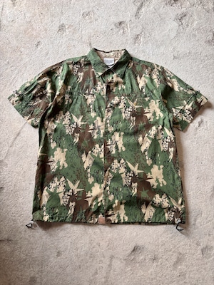 00s ZOO YORK × FUTURA/Military S/S Shirt/L/カモフラ柄ミリタリ－半袖シャツ/ポイントマン/カ－キ/フューチュラコラボ/ズ－ヨ－ク