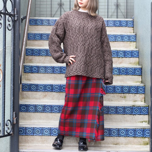 USA VINTAGE PENDLETON CHECK PATTERNED WOOL WRAP LONG SKIRT/アメリカ古着ペンドルトンチェック柄ウールロング巻きスカート