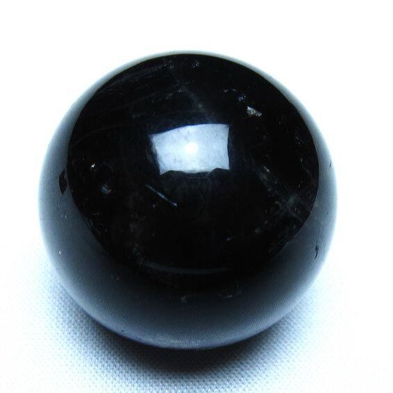 モリオン 丸玉 黒水晶 丸玉 34mm スフィア 置物 原石 141-7507