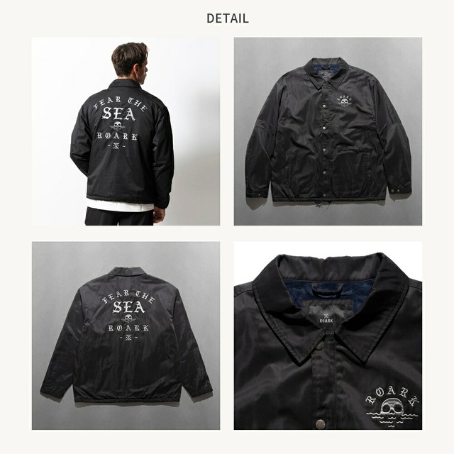 ロアークリバイバル ROARK REVIVAL コーチジャケット "Fear The Sea" Coaches Jacket RJJ1258-BLK