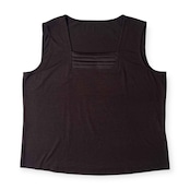 Leilian レリアン レーヨン ノースリーブ シャツ カットソー 13+/大きいサイズ ダークブラウン レディース