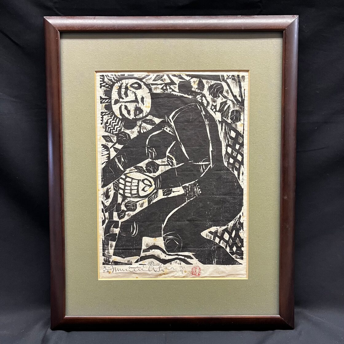 油彩画 作品名不明 作者不明 額装 サインあり 風景画 油絵 板絵 うるさく 