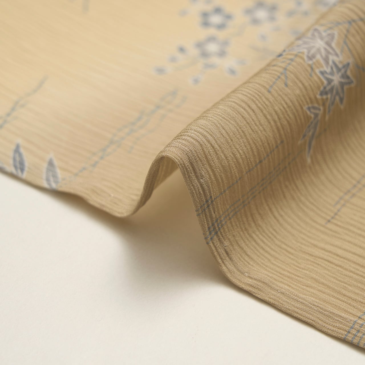 茶屋辻模様 手描友禅 絹ちぢみ単衣着物【中古】 | かわの屋
