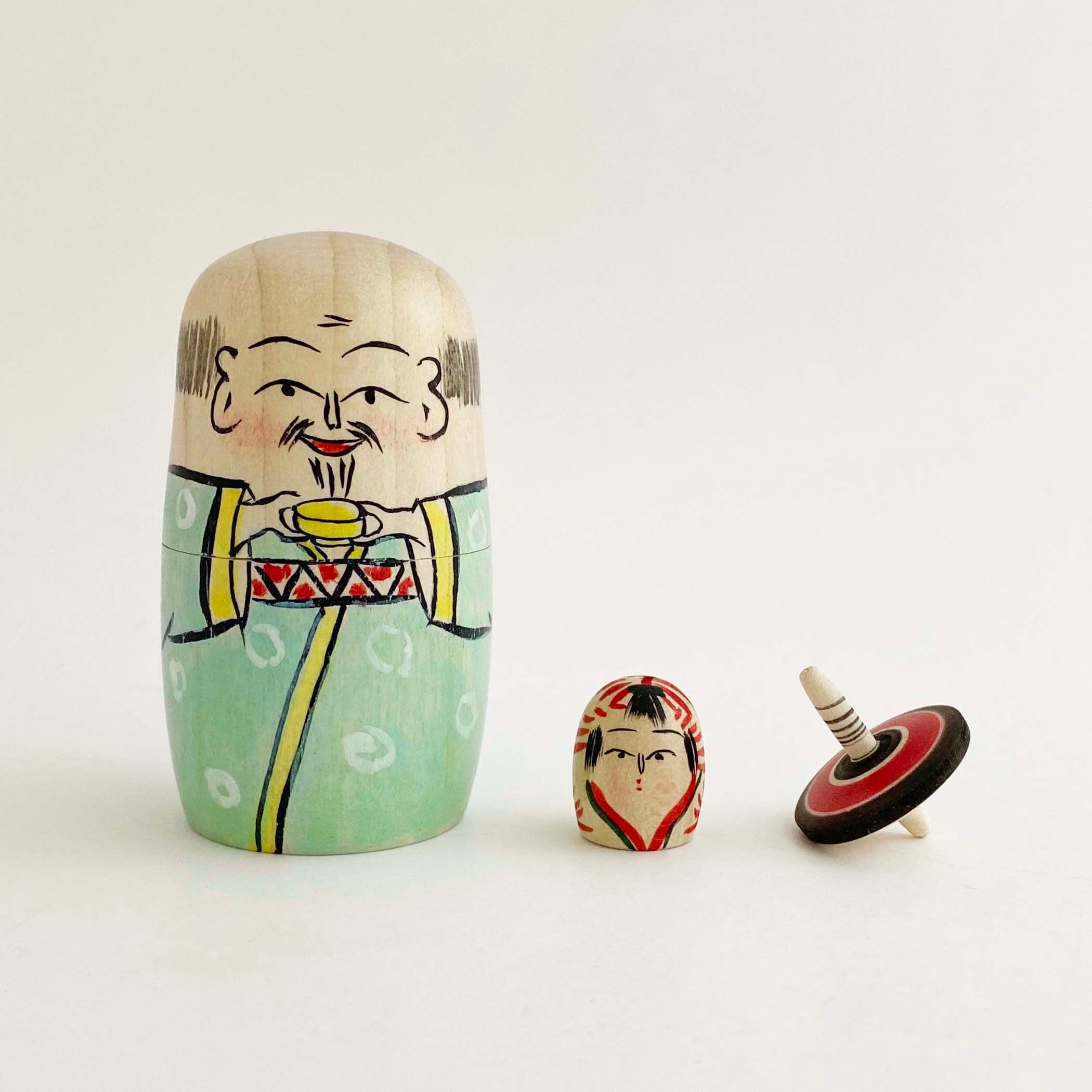 布袋こけし(独楽と姫だるま入り)