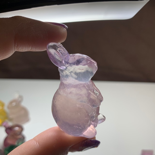 8.可愛いうさぎさん☆カラフルフローライトうさぎさん