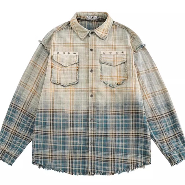 Gradient plaid shirt 2479