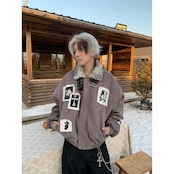 【暖かさUP】パッチファー中綿ジャケット T1999