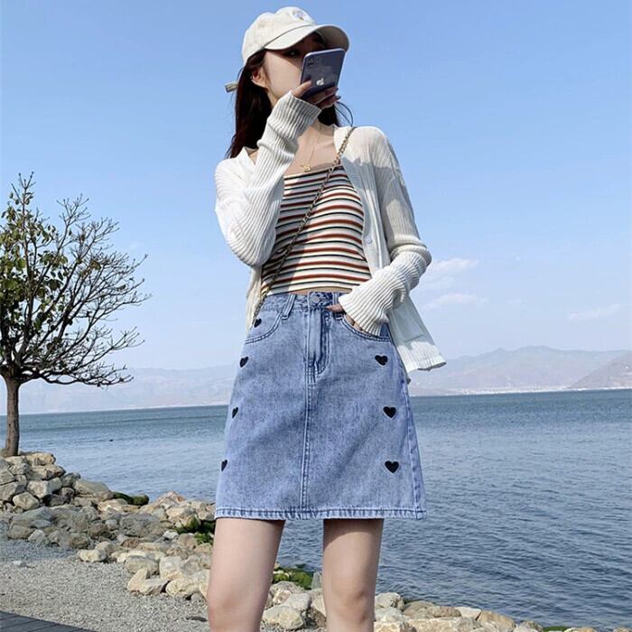 OFF-WHITE デニムスカート off-white ハイウエストデニムスカート