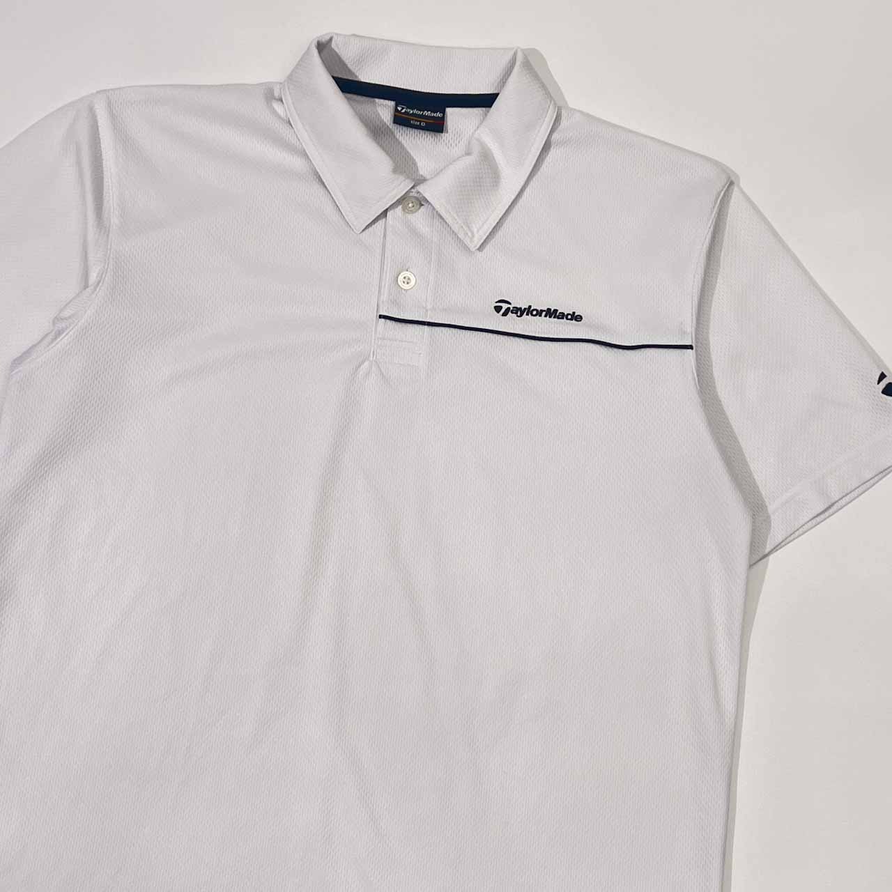 TaylorMade テーラーメイド メッシュ 半袖 ポロシャツ O/ホワイト メンズ ゴルフ 日本製