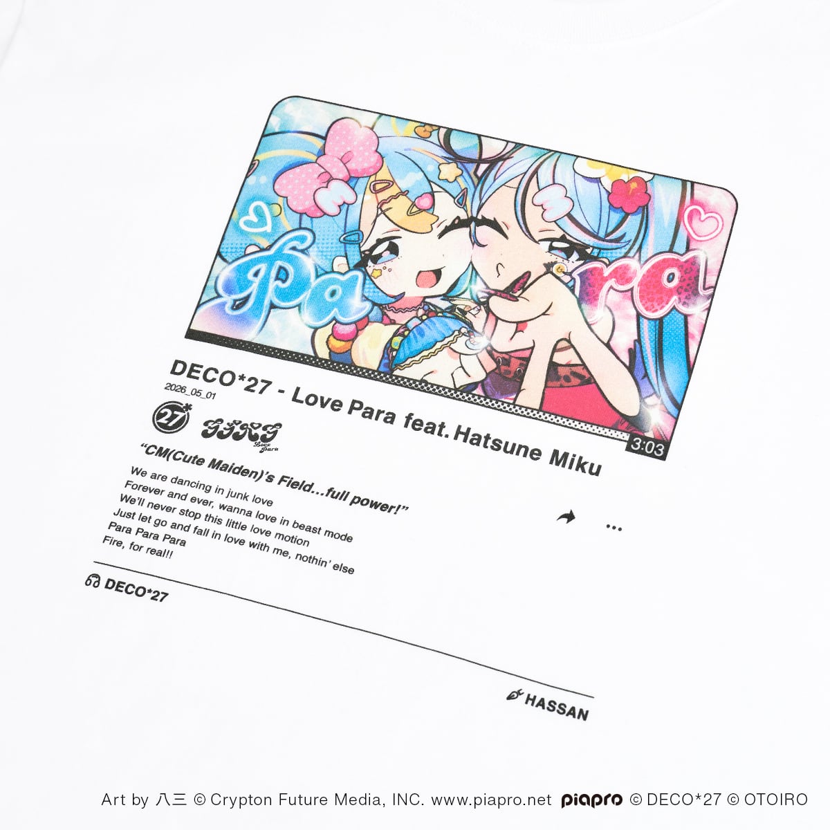 ラブパラ】サムネイルTシャツ / ホワイト | OTOIRO ONLINE STORE