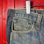 USA製PREMIUM DENIM 虎刺繍デニムパンツ ボタンフライ 赤耳 濃紺