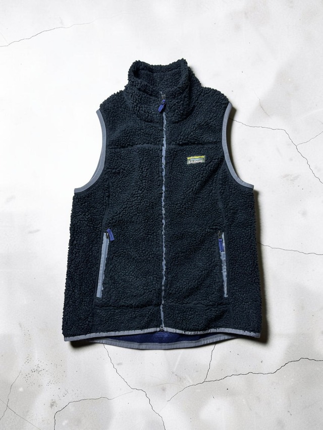 L.L.Bean High Pile Sherpa Fleece Zip Vest Black