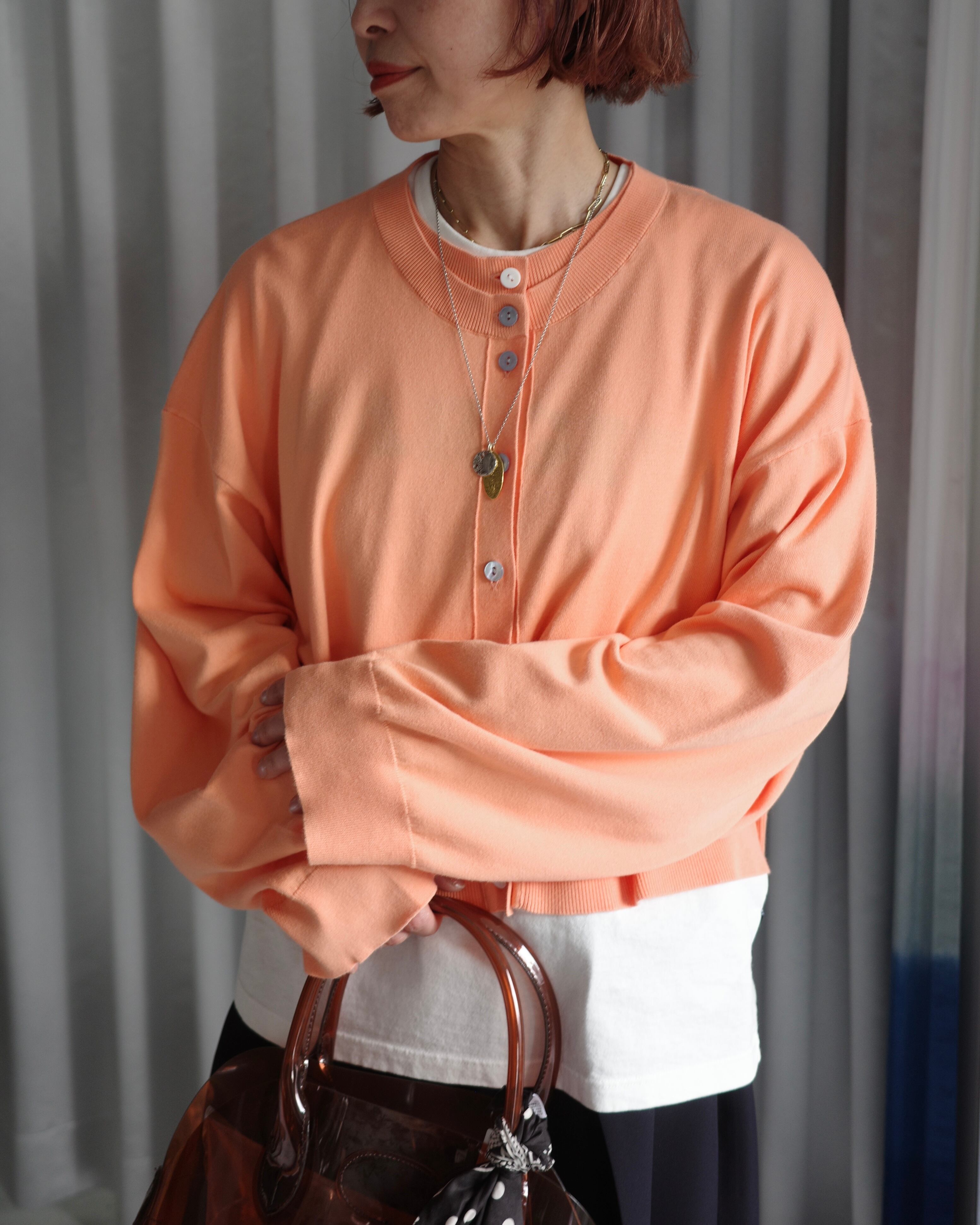 ENFOLD / LAYERED-LIKE-HEM CARDIGAN -L/ORG- | LA VILLA ROUGE