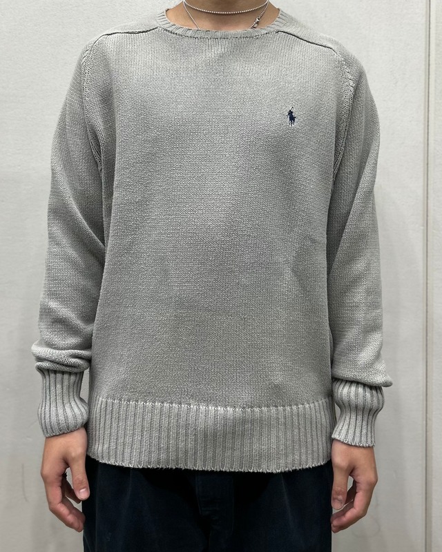 90's Polo by Ralph Lauren Cotton Knit ''Gray''【下北沢店】