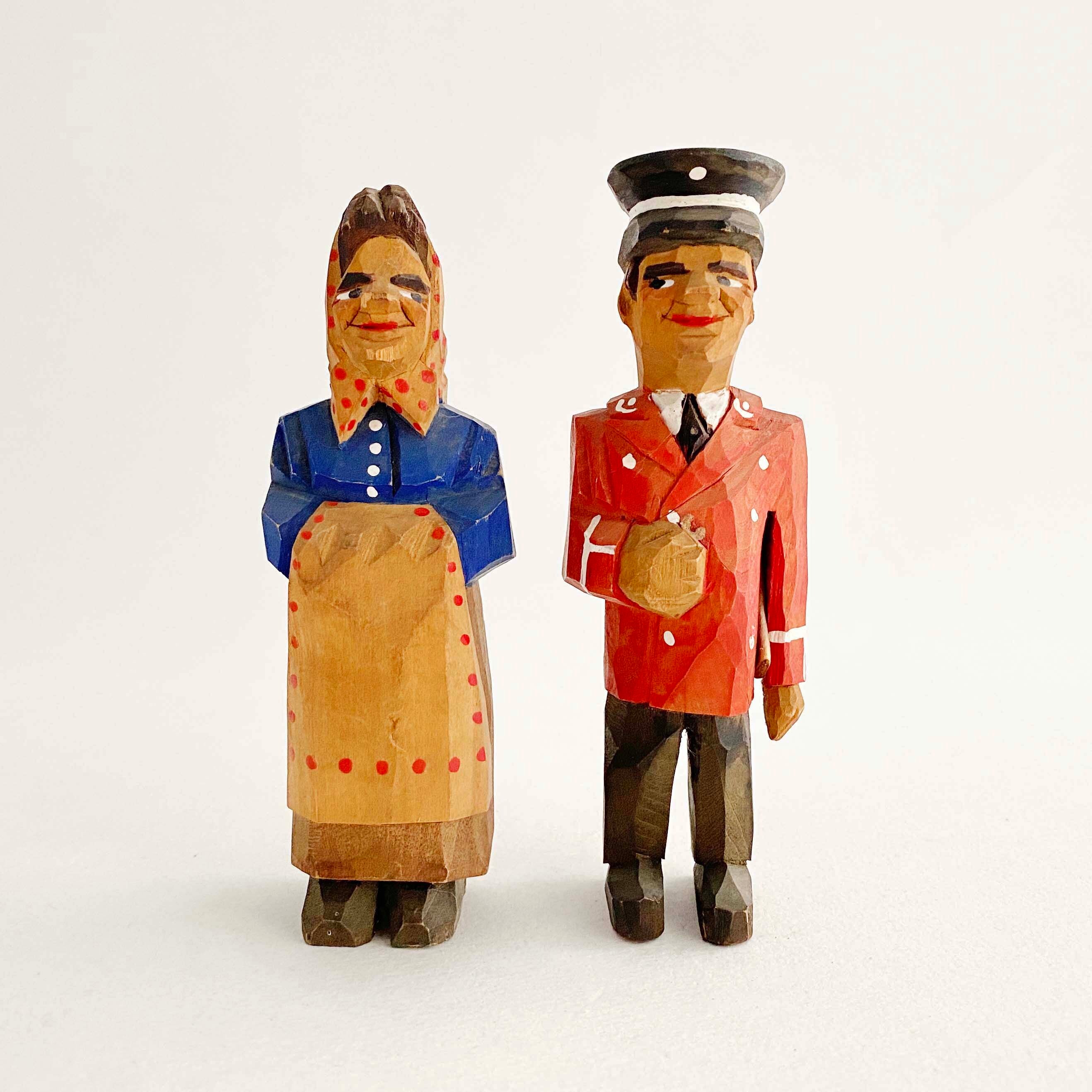 北欧ビンテージ/デンマーク民族木人形(ペア)